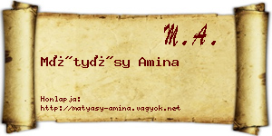 Mátyásy Amina névjegykártya